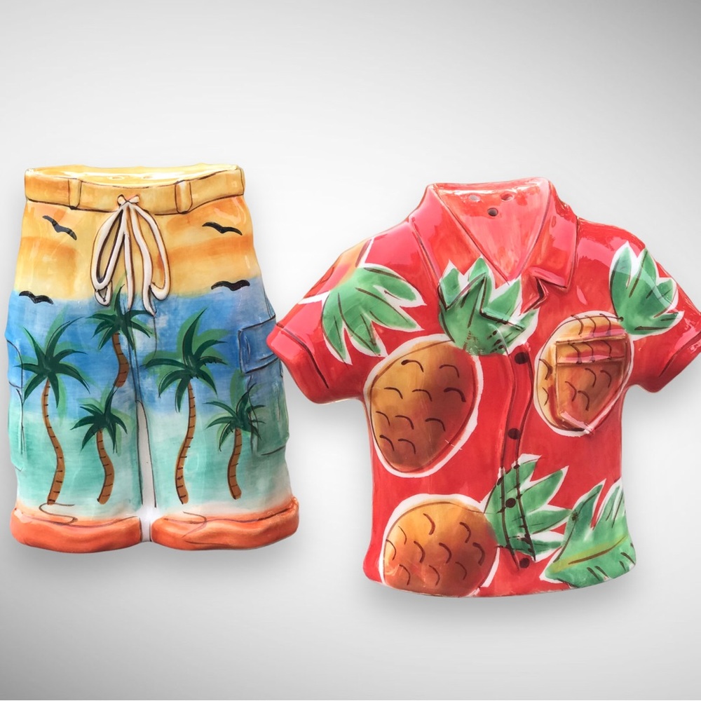 Clay Art Tropical Vacation Salt & Pepper Shaker Set